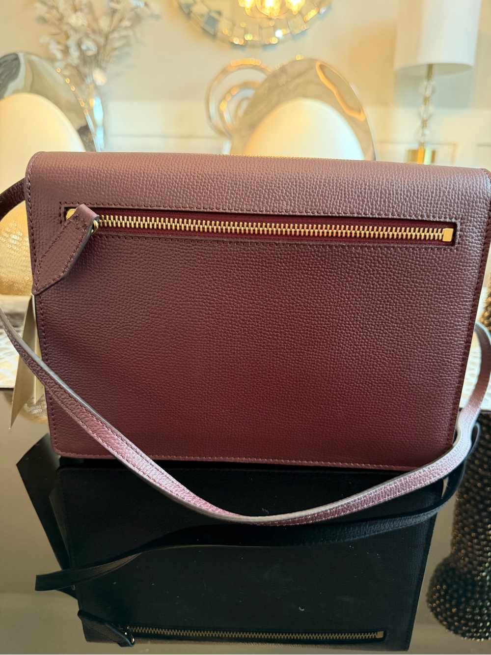NWT Burberry Classic Check Crossbody Bag in Plum with Gold Hardware - Picture 6 of 9